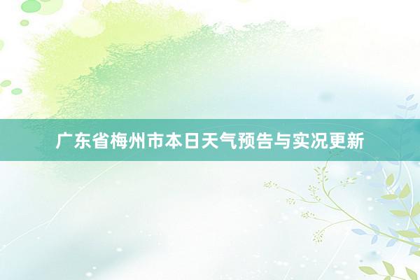 广东省梅州市本日天气预告与实况更新